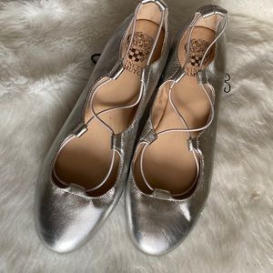 Vince Camuto silver flats size 9M